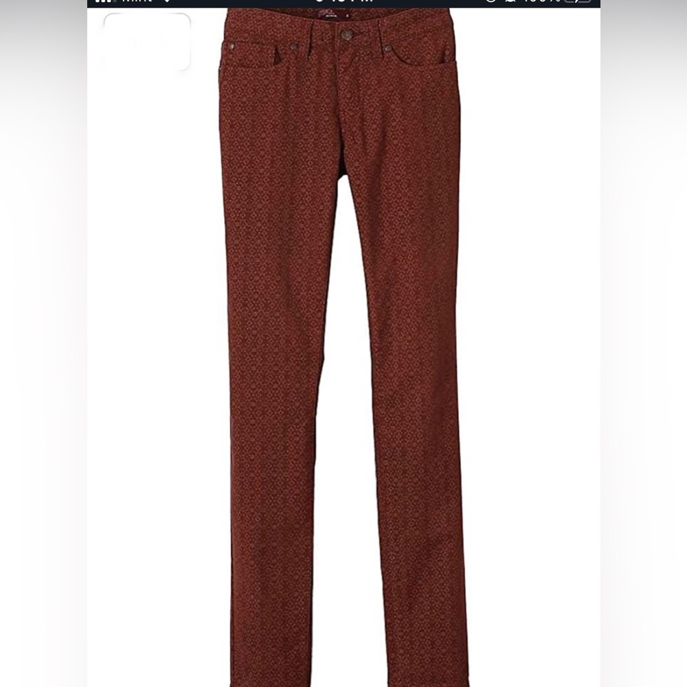 Prana Raisin Marsala Casual Trinity slim fit Corduroy Pants  Size 4 brand‎ new